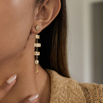 Ondine Tiered Zircon Drop Earrings