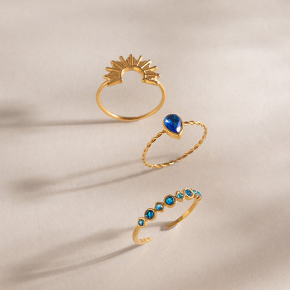 Lagoon Gilded Ray Ring