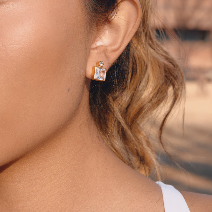 Salina Faceted Zircon Stud Earrings