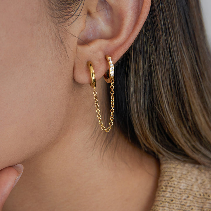 Cala Twin Huggie Drape Earrings