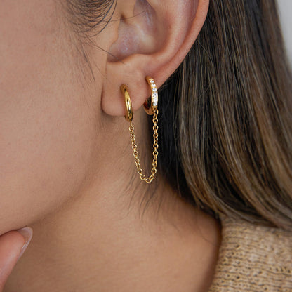 Cala Twin Huggie Drape Earrings