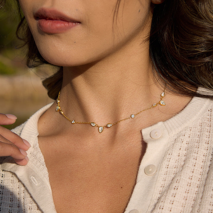 Salina Drifting Crystal Station Necklace