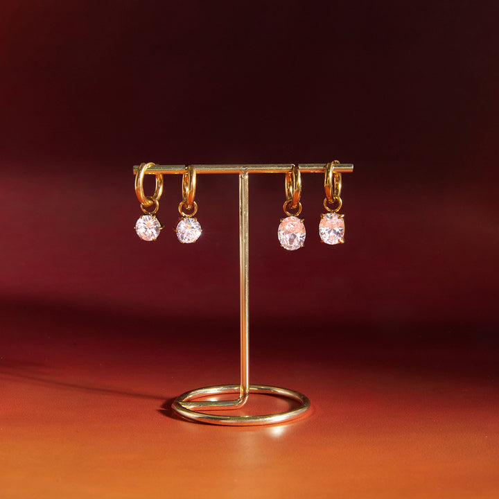 Marea Navette Crystal Hoop Earrings