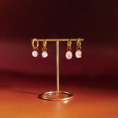 Marea Navette Crystal Hoop Earrings