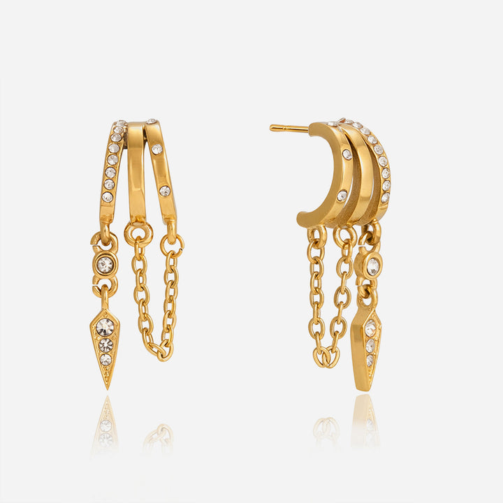 Alboran Cascading Crystal huggie earrings