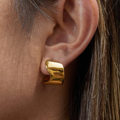 Marea Sculpted Tapered Hoop Earrings