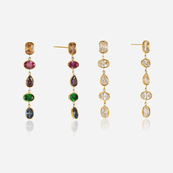 Marea Linked Crystal Cascade Earrings