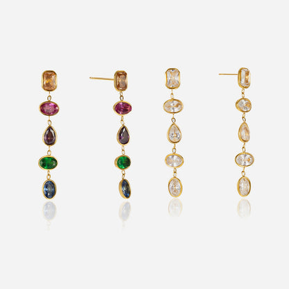 Marea Linked Crystal Cascade Earrings