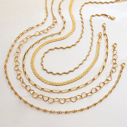 Marea Polished Rectangular Chain Necklace