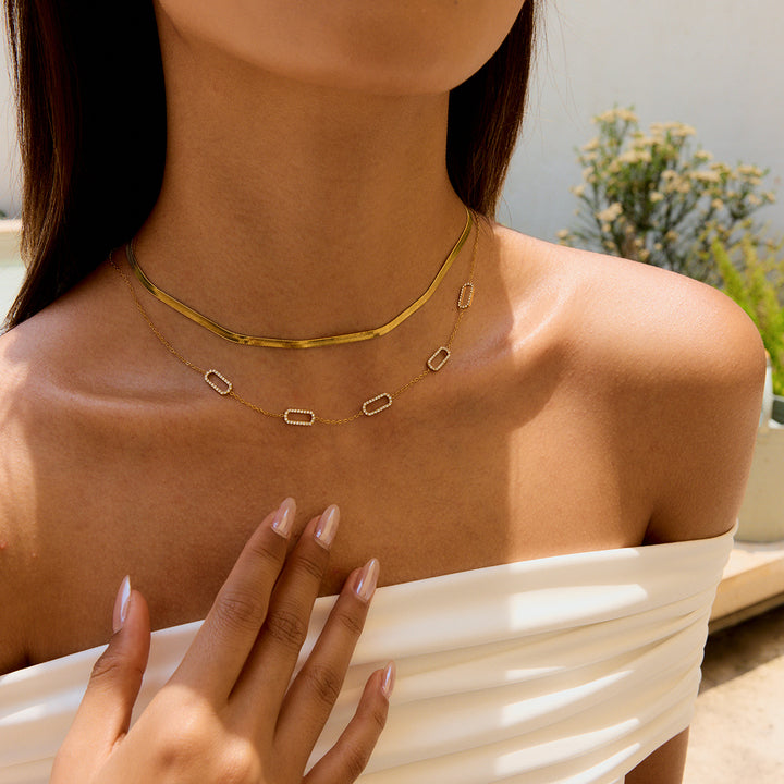 Calanque Zircon Link Necklace