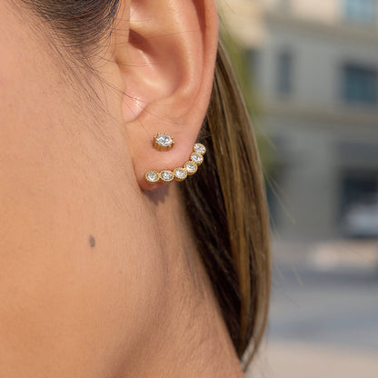 Marea Fanned Stone Jacket Earrings