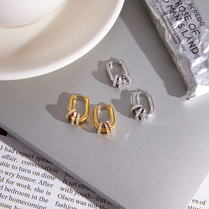 Salina Gliding Pavé Huggie Earrings