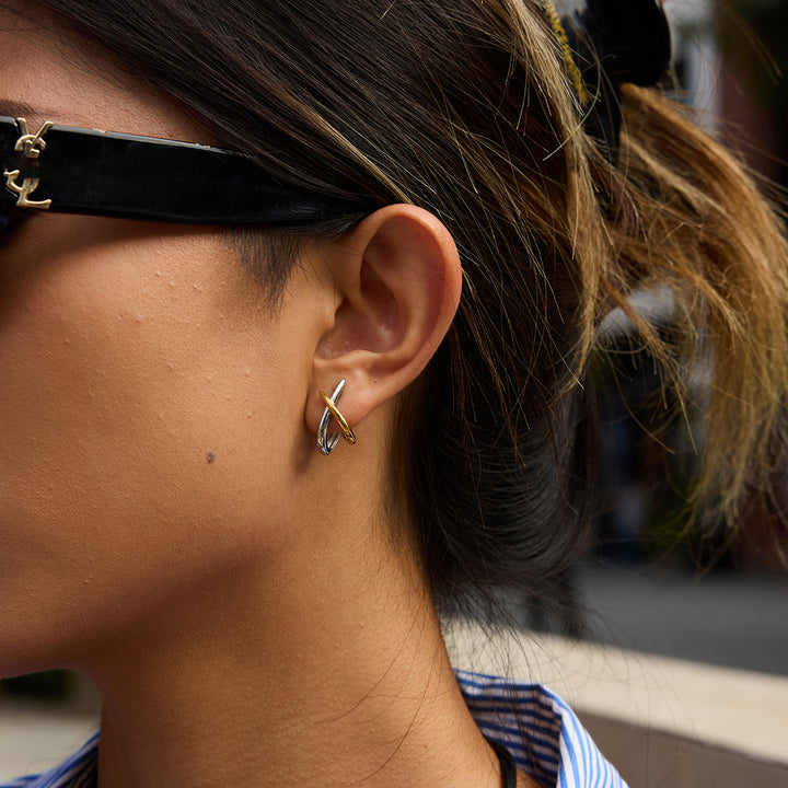 Sirocco Mixed-Metal Wishbone Earrings
