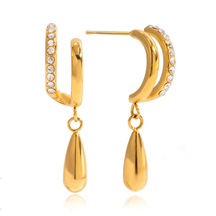 Marea Zircon Arc Droplet Earrings
