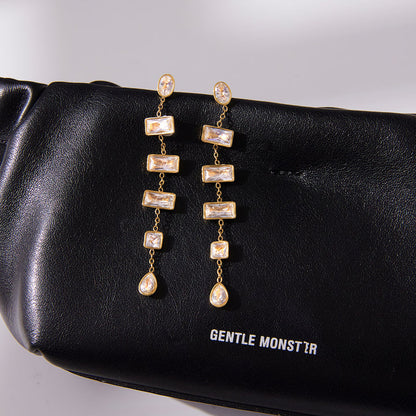 Ondine Tiered Zircon Drop Earrings
