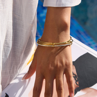 Tideline Slender Pavé Bangle Bracelet