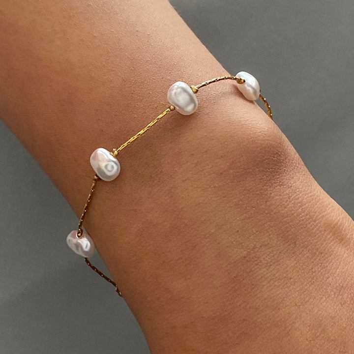 Salina Beaded Pearl Chain Bracelet