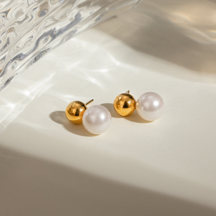 Solana Orb and Pearl Stud Earrings
