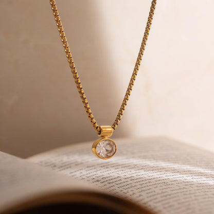 Caleta Framed Oval Crystal Necklace