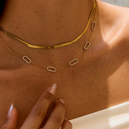 Calanque Zircon Link Necklace