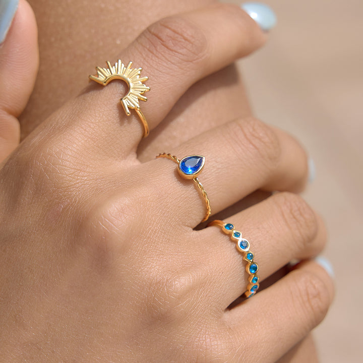 Lagoon Gilded Ray Ring