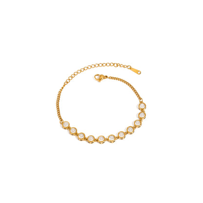 Cala Bezel Curb Chain Bracelet