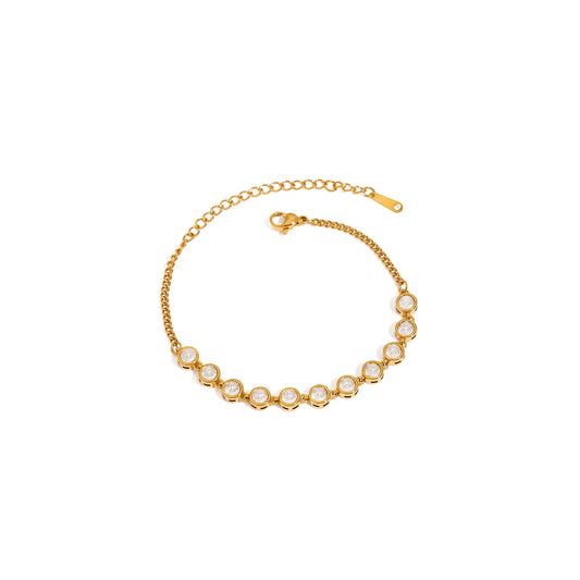 Cala Bezel Curb Chain Bracelet