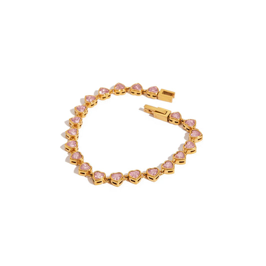 Rosalia Blush Heart-Cut Line Bracelet