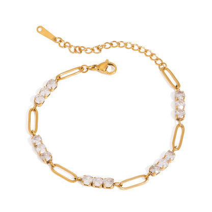 Salina Bezel Stone Link Bracelet