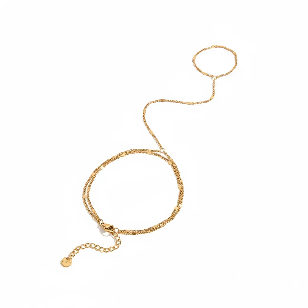 Solana Faceted Ring-Link Bracelet