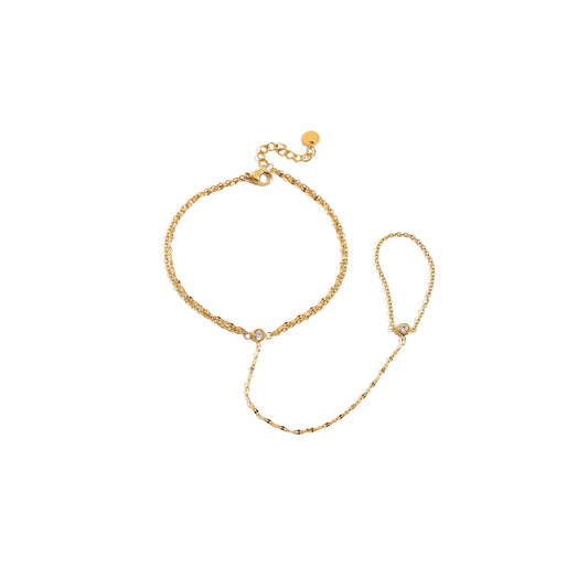 Solene Draped Finger-Loop Bracelet