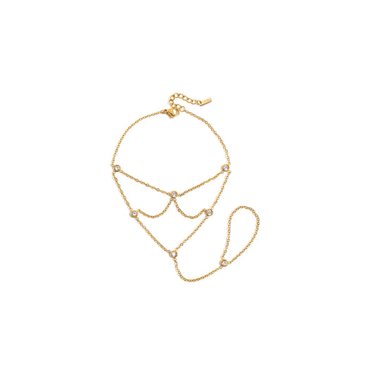 Solene Cascading Finger Chain Bracelet