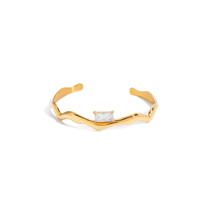 Lerici Wave-Cut Stone Cuff Bracelet