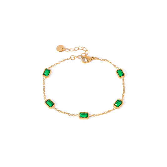 Tidepool Green Stone Chain Bracelet