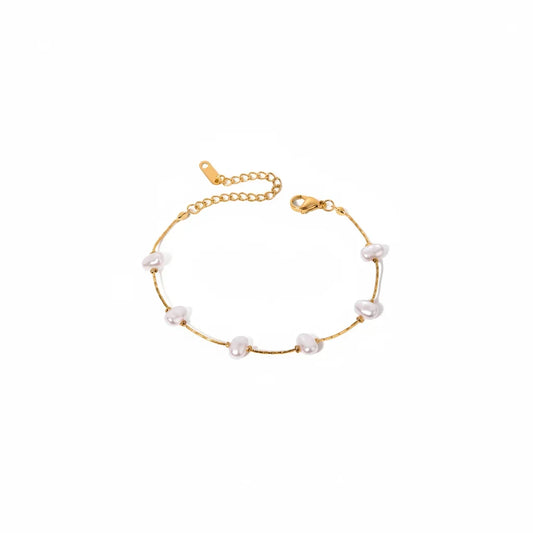 Salina Beaded Pearl Chain Bracelet