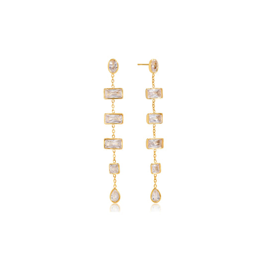 Ondine Tiered Zircon Drop Earrings