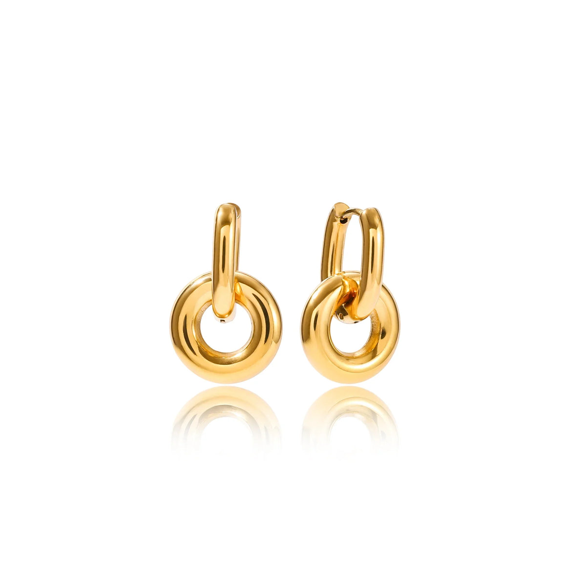 Marea Linked Circle Huggie Earrings