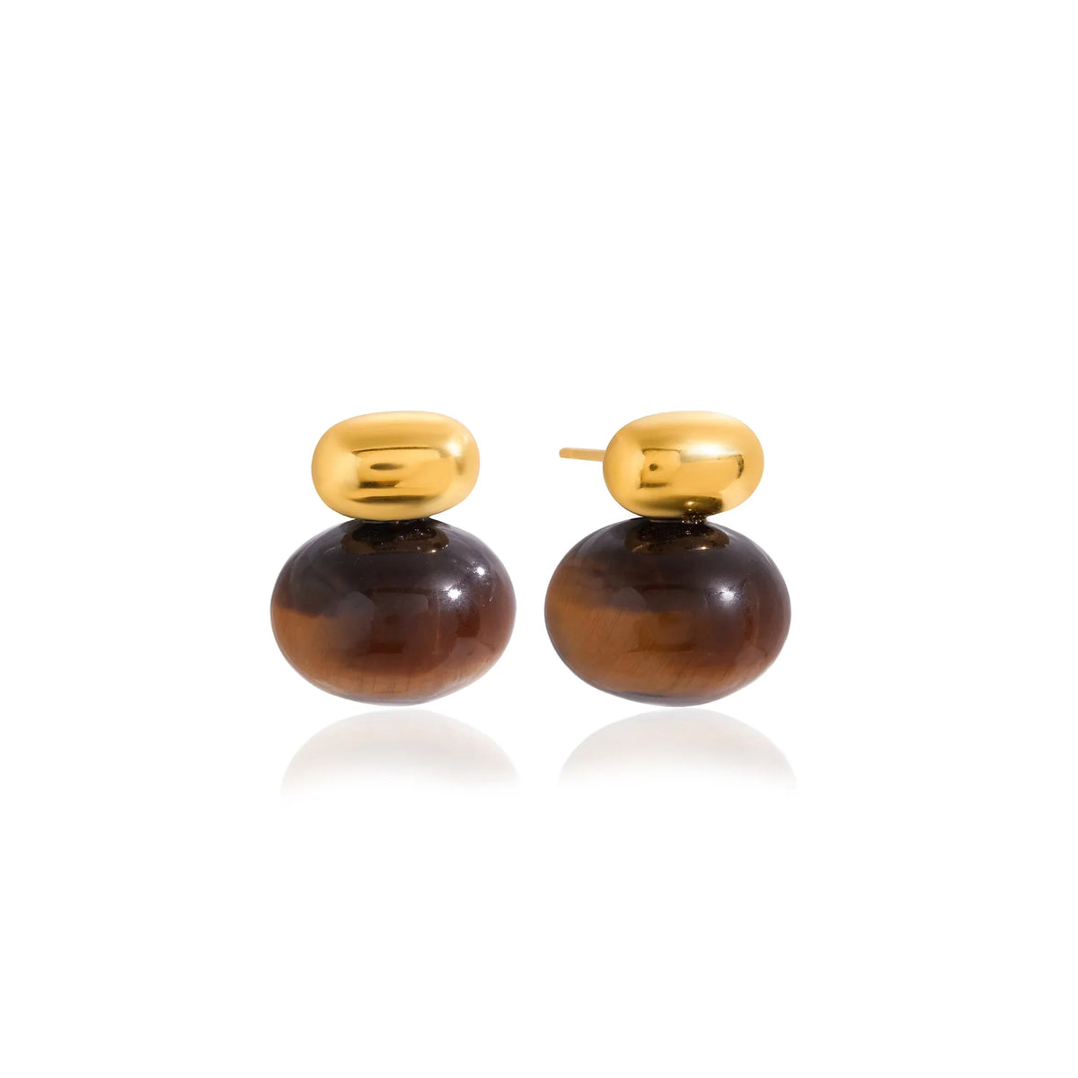 Sirocco Gilded Pebble Stud Earrings