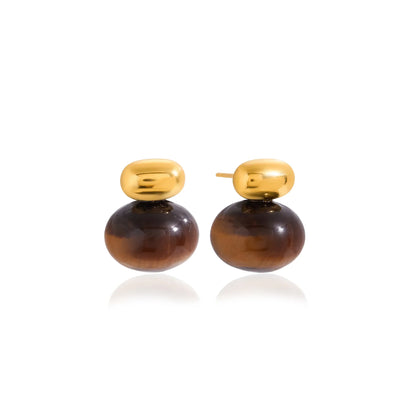 Sirocco Gilded Pebble Stud Earrings