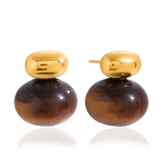 Sirocco Gilded Pebble Stud Earrings