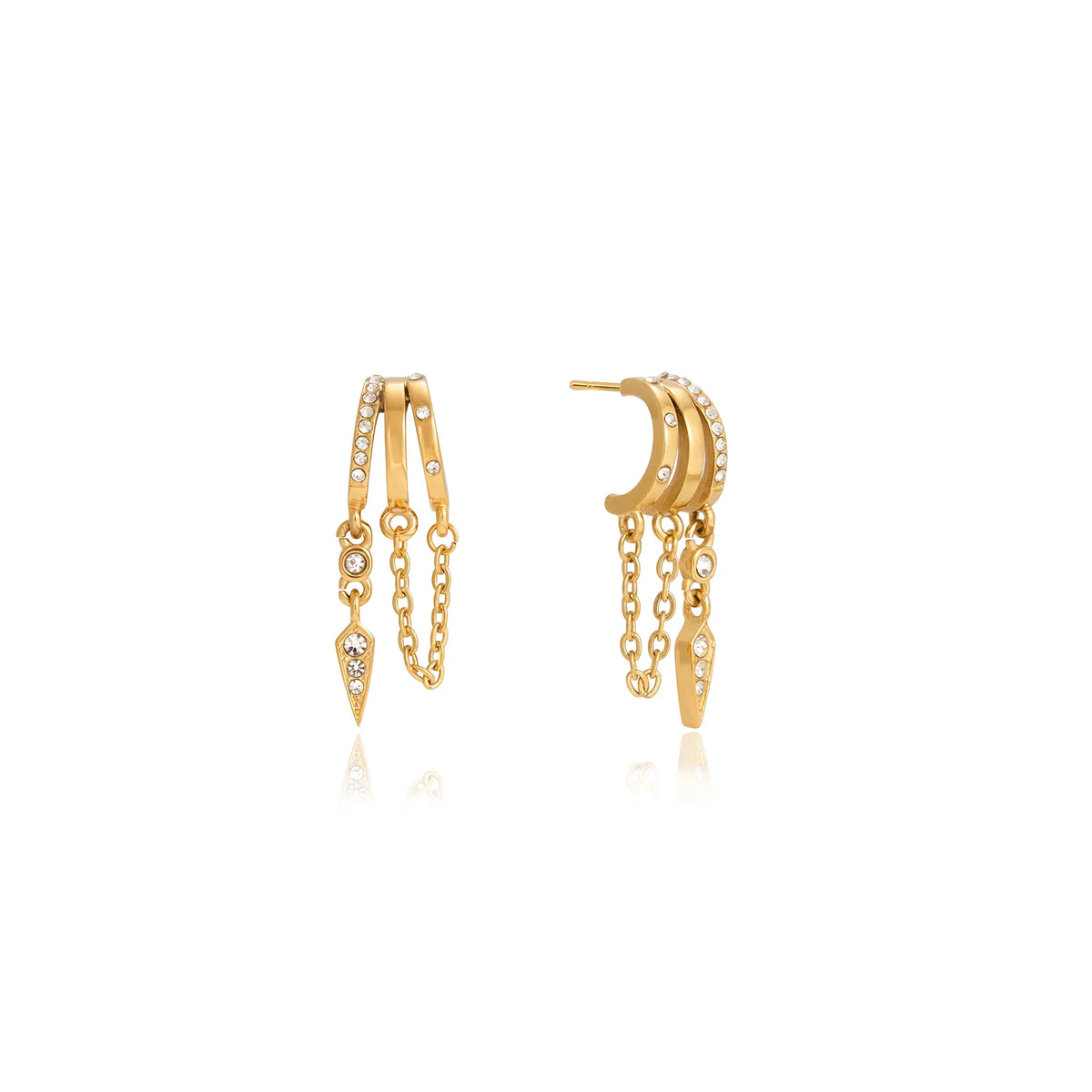 Alboran Cascading Crystal Huggie Earrings
