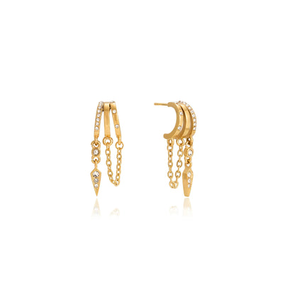 Alboran Cascading Crystal Huggie Earrings