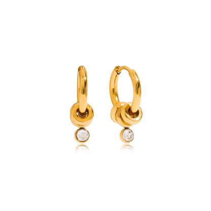 Solene Looped Zircon Huggie Earrings