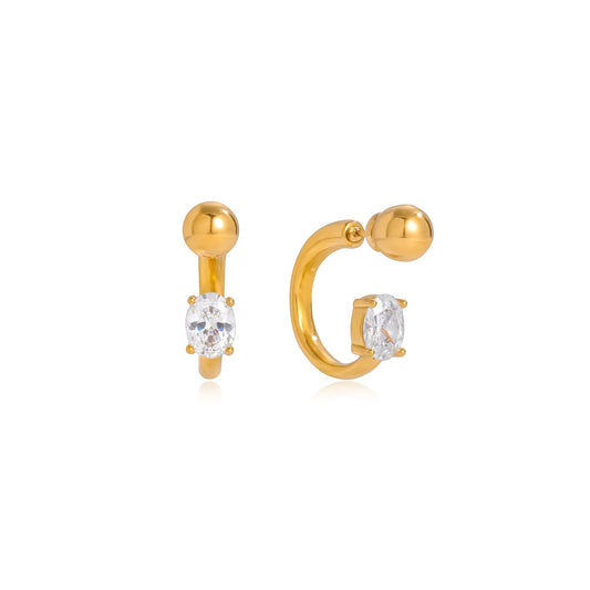 Meridian Crescent Bezel Earrings