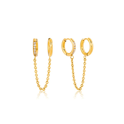Cala Twin Huggie Drape Earrings