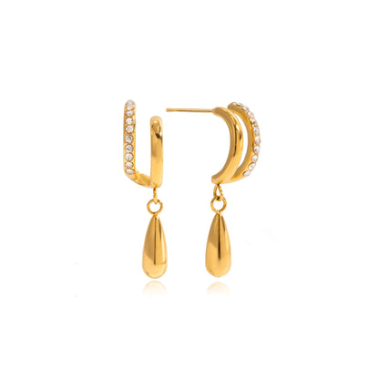 Marea Zircon Arc Droplet Earrings