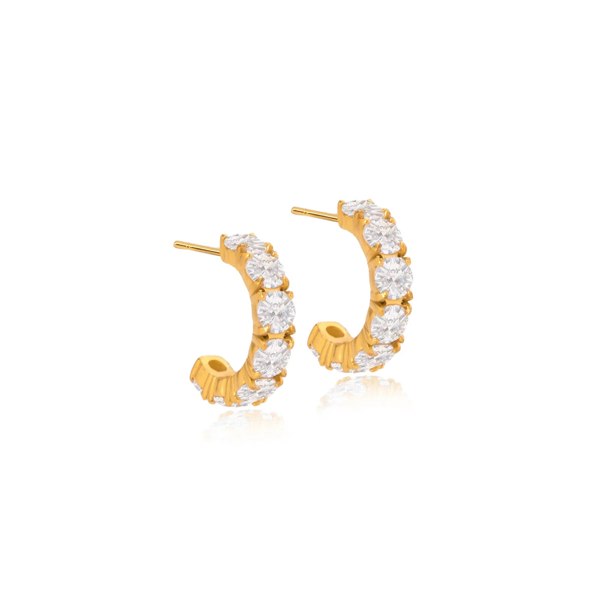 Duna Stone-Set Open Hoop Earrings