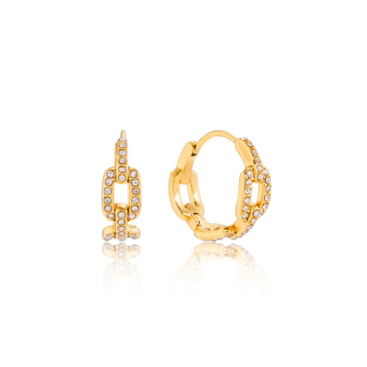 Cassis Faceted Link Hoop Earrings
