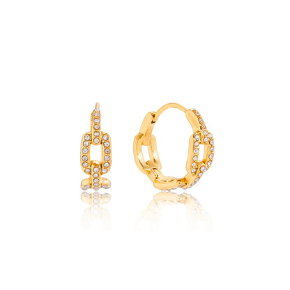 Cassis Faceted Link Hoop Earrings