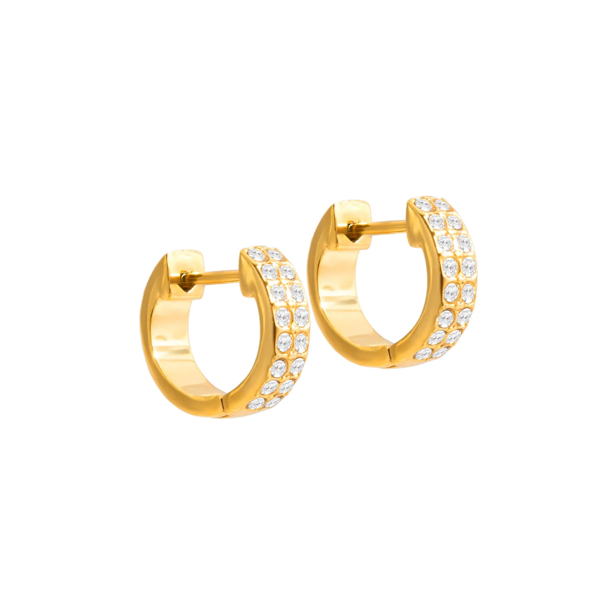 Seafoam Twin-Row Crystal Huggie Earrings